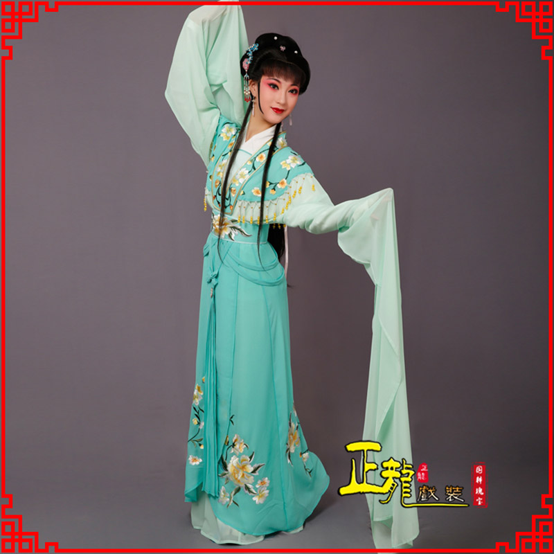 定州青衣水袖戏服演出服 云肩花旦衣